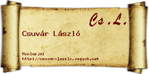 Csuvár László névjegykártya